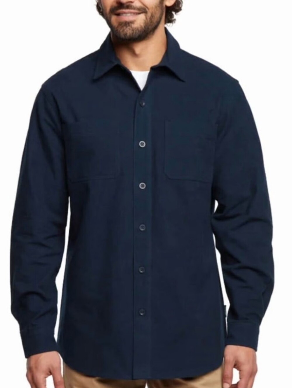 Woolrich Chamois 100% Cotton Flannel Shirt Navy Small